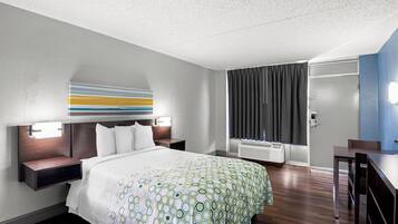 Blackout drapes, WiFi (free), bed sheets