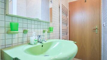 Hair dryer, bidet, towels