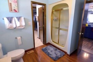 Shower, jetted bath, hair dryer, towels - Rural Estate (Bloomington)