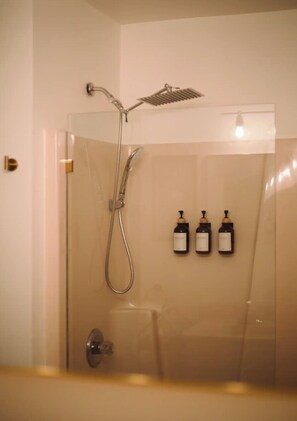 Secador de cabelo, bidê, toalhas de banho, sabonete