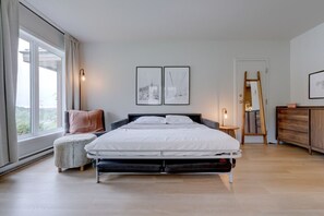 1 غرفة نوم ومكتب وواي فاي وملاءات أسرّة