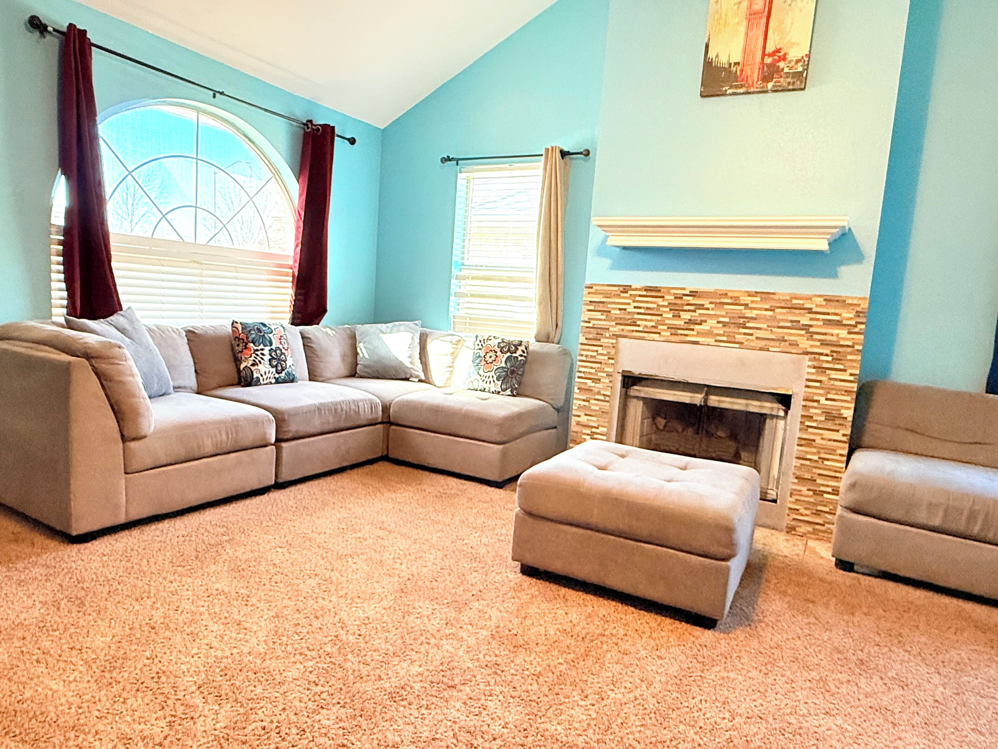 Smart TV, fireplace, foosball, stereo