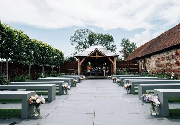 Outdoor banquet area