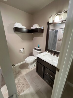 Towels, soap, toilet paper