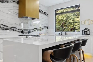 Fridge, oven, stovetop, electric kettle