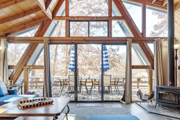 Televisión, chimenea, libros, monitor de computadora