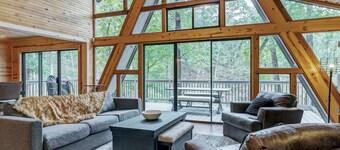 Waterfront A-Frame with Hot Tub