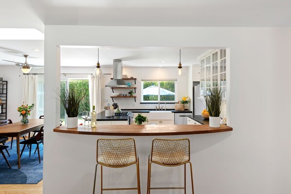 Fridge, microwave, oven, stovetop - Tranquil Remodeled Home with Charming Backyard (Santa Barbara)