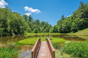 Property grounds - Bear Haven | Overlooks a Bass-Stocked Pond | Pool Table & Card Table (Grassy Creek)