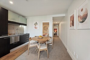 Apartment, Courtyard View | Living area | Flat-screen TV - The Beacon - Town Centre Apartment 620 (Queenstown)