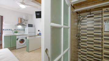 Dusche, Haartrockner, HandtĂŒcher