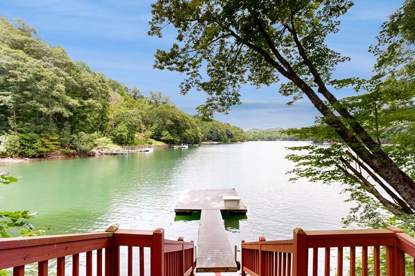 Property grounds - Lakefront home with mountain views, grill, firepit and dock (Cullowhee)