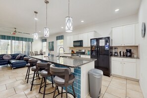 Fridge, microwave, oven, stovetop - Townhome with private pool in Solterra resort, ADA friendly (Davenport)