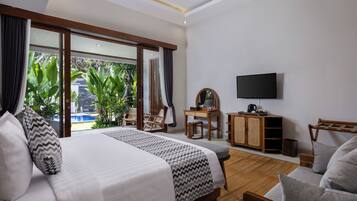 Quarto casal executivo | Escrivaninha, espaço de trabalho para notebook, Wi-Fi de cortesia