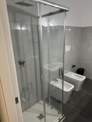 Séchoir à cheveux, bidet, serviettes fournies, savon