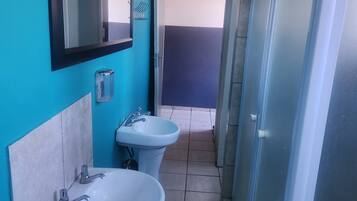 Chambre Double Standard, 1 grand lit, non-fumeurs | Salle de bain | Douche, serviettes fournies, savon, papier toilette