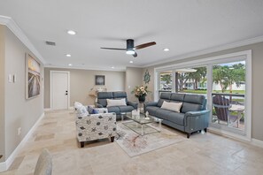 TV connectée, cheminée, livres