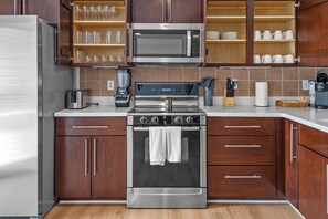Fridge, microwave, oven, stovetop - 100 Percent Remodel in the heart of DT (Indianapolis)