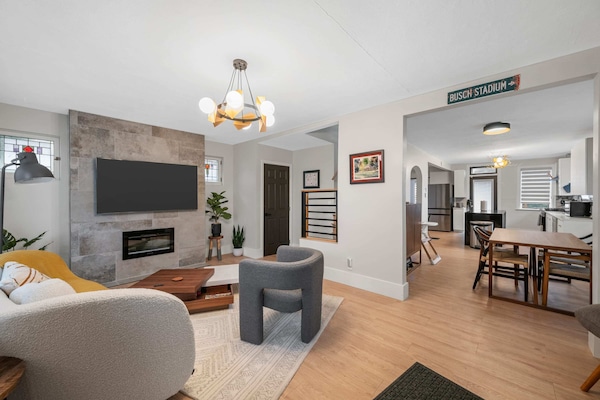 This open-concept living and dining area is everything! Bright, airy, and ultra-stylish.