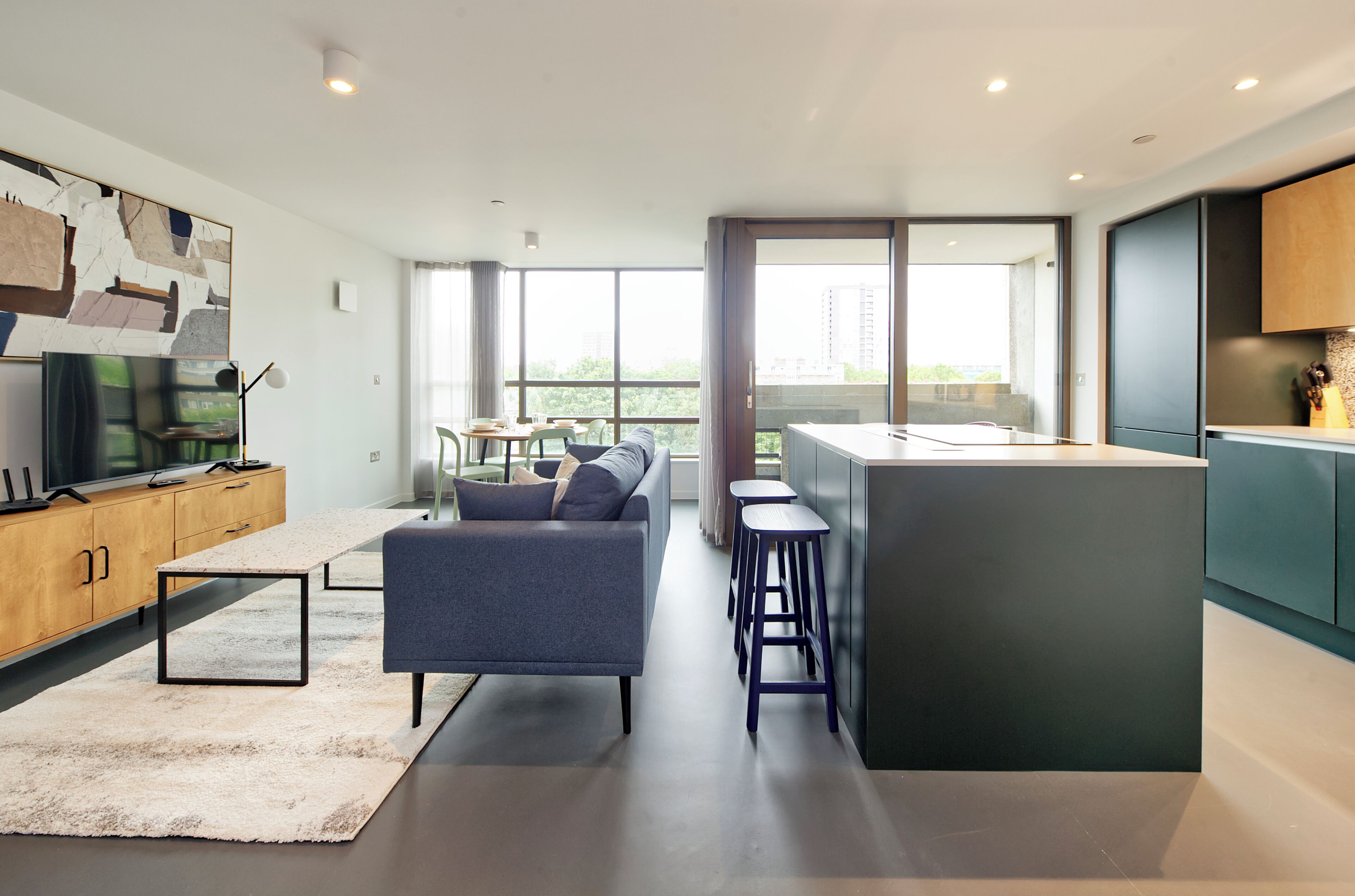 Leilighet – deluxe, balkong | Oppholdsområde