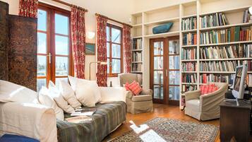 Télévision, cheminée, jeux vidéo, lecteur de DVD