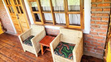 Dobbelt- eller tomannsrom, hageutsikt | Balkong