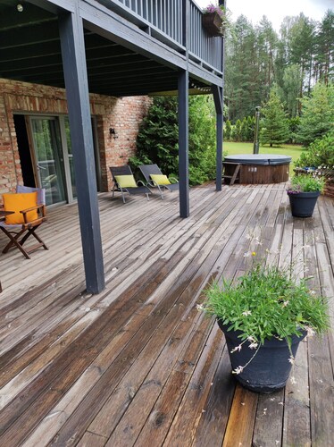 Forest apartment in the loop of the river Neris