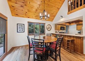 Dining - 3BD 3BA Cabin, Paved Access, Creek, Hot Tub, Pool Table/Ping Pong, Cycles OK (Maggie Valley)