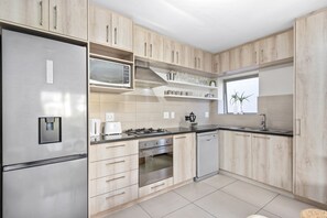 Fridge, microwave, oven, toaster