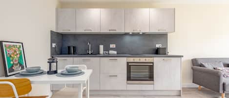 Fridge, oven, dishwasher, electric kettle