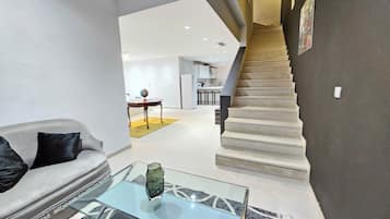 Luxury Villa, 3 Bedrooms | Living area | 65-inch flat-screen TV with satellite channels, computer monitors