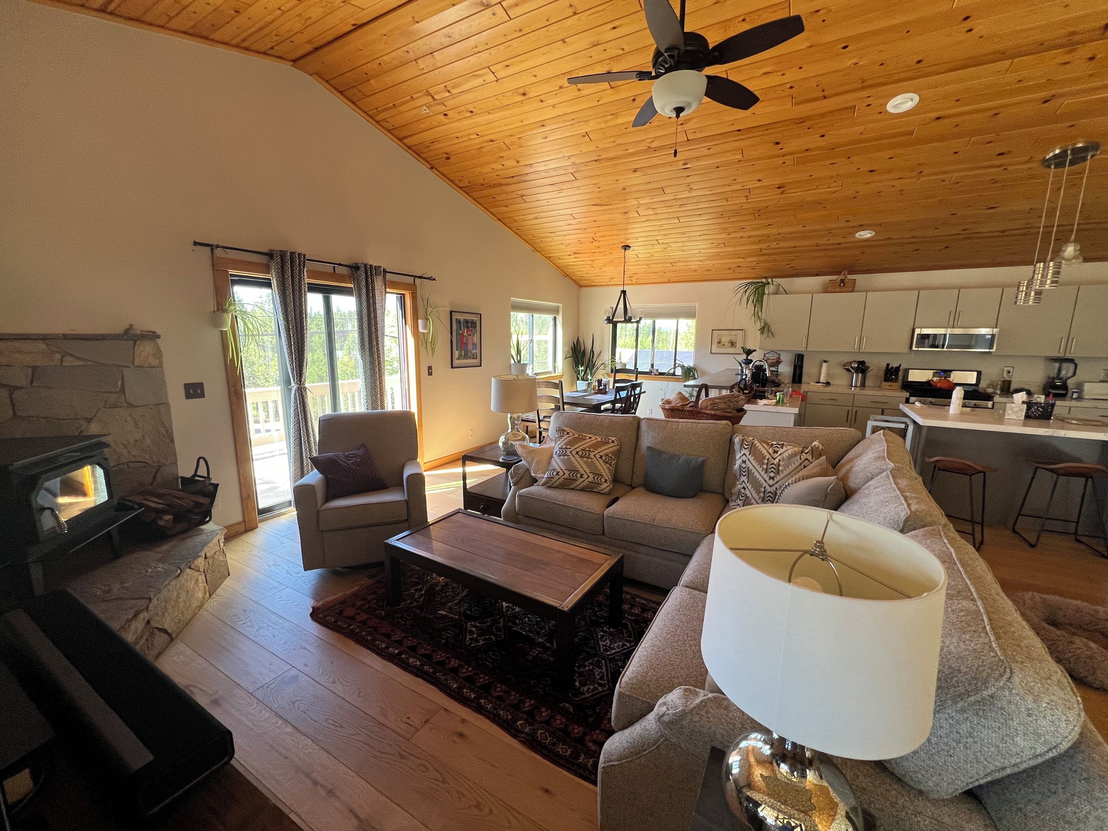 Smart TV, fireplace, ping pong, books