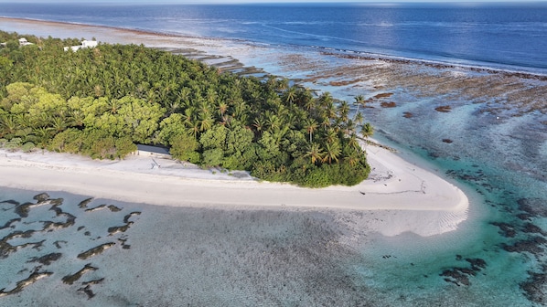 Plage privée, sable blanc, plongée sous-marine, snorkeling