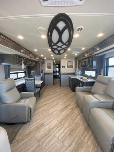 Motorcoach in QUIET, private meadow in the Mission Mountains for rent