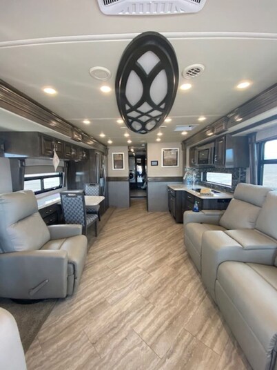 Motorcoach in QUIET, private meadow in the Mission Mountains for rent