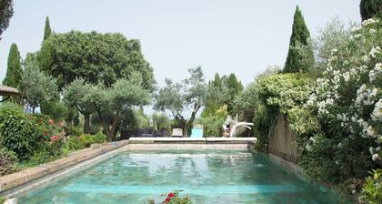 Country villa with private pool surrounded by greenery. With barbecue and patio