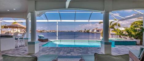 Outdoor pool, a heated pool