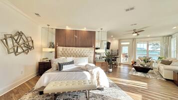 Smart TV, fireplace, video games, DVD player