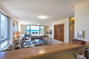 Dining - Beachfront two storey penthouse apartment. Family friendly. Spectacular views! (Broadbeach)