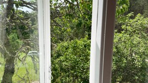 A window with a view of a tree and a road. - 4 Person Holiday Home in Asarum (Asarum)