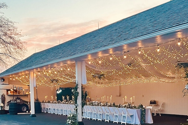 Outdoor banquet area