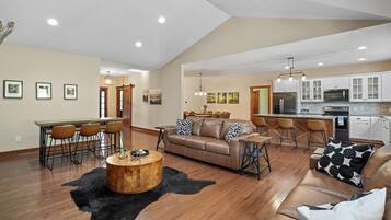 TV, fireplace, DVD player, ping pong