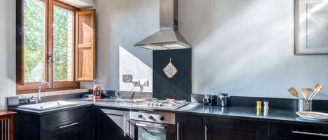 Fridge, oven, stovetop, toaster