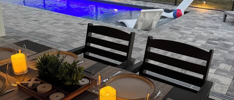 Outdoor pool, a heated pool