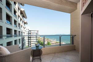 Standard dubbelrum - balkong - utsikt mot stranden | Terrass/Patio