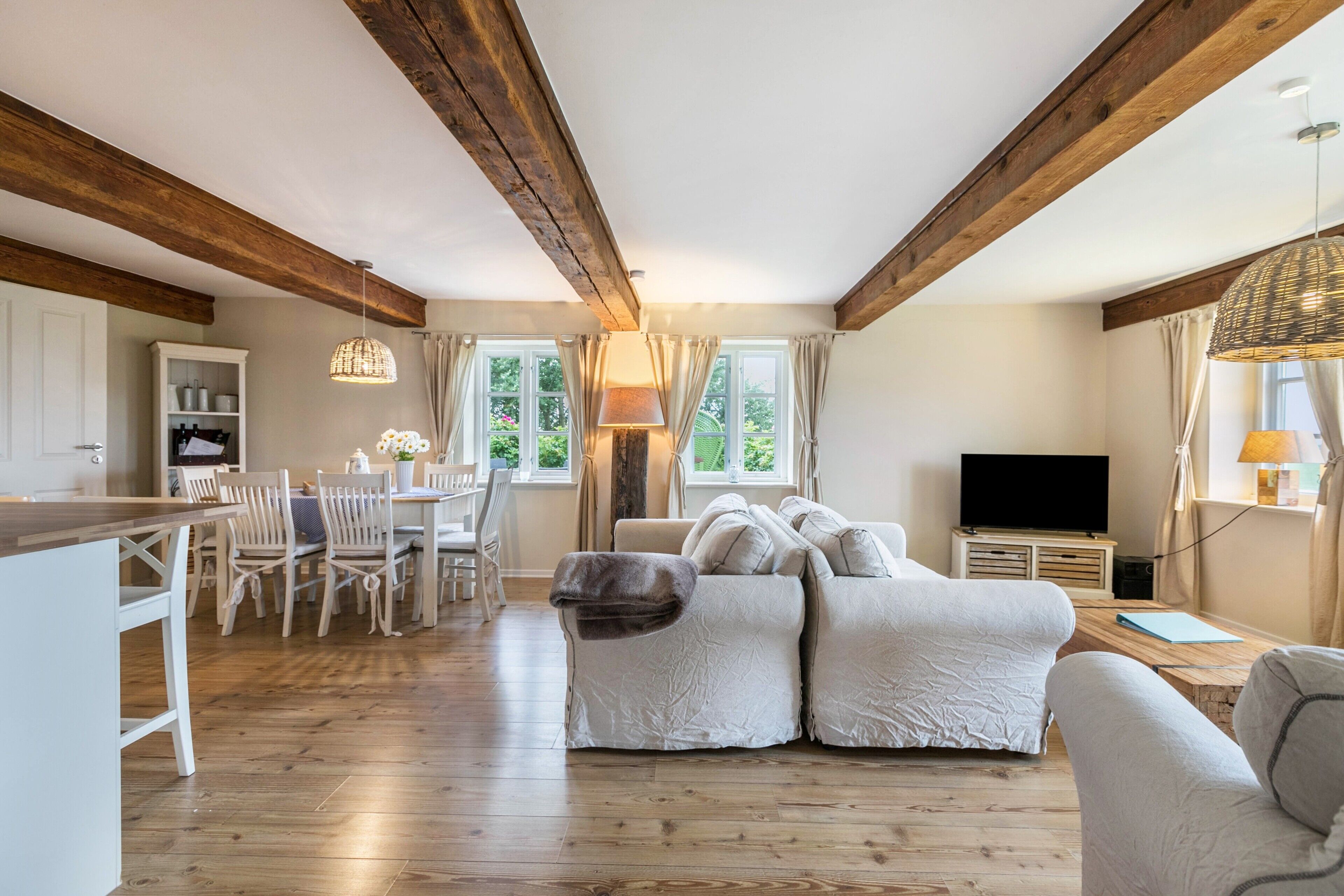 Télévision, table de tennis de table, chaîne hi-fi