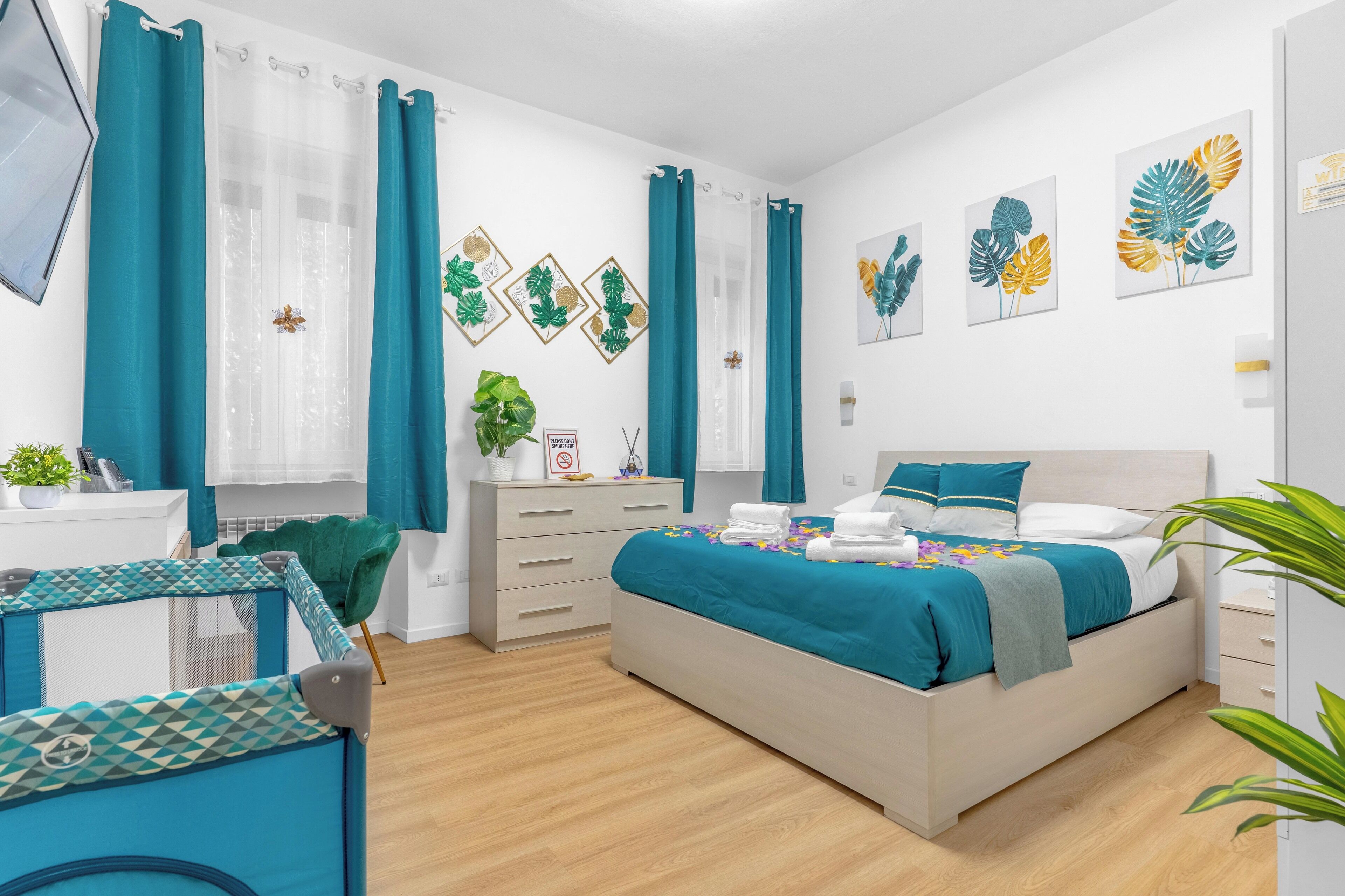 1 makuuhuone, silitysrauta/-lauta, vauvan matkasänky, ilmainen Wi-Fi