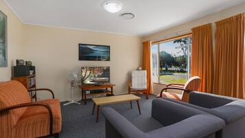 TV, DVD player, stereo