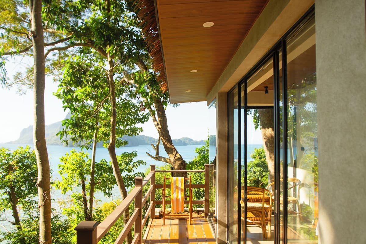 Deluxe villa, uitzicht op oceaan | 1 slaapkamer, lakens van Egyptisch katoen, luxe beddengoed
