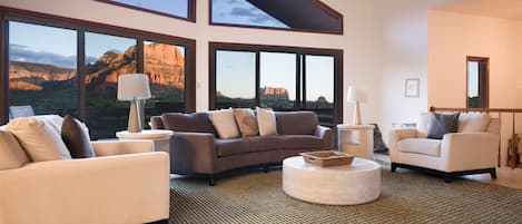 Smart TV, fireplace, table football, books